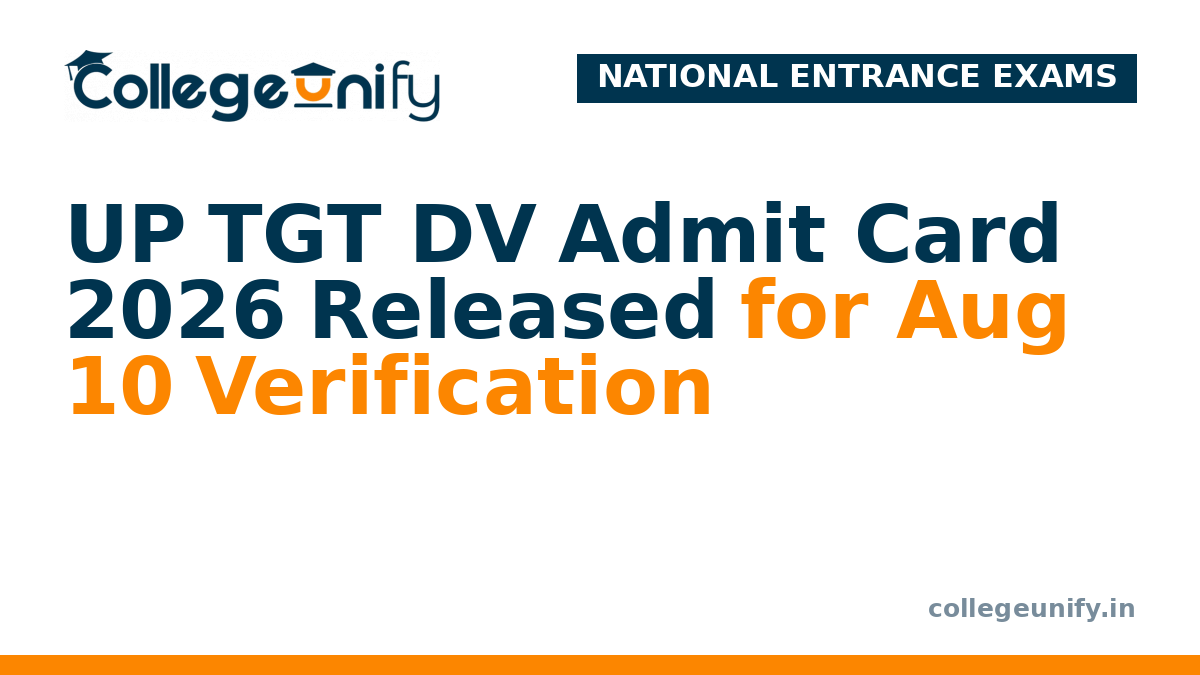 UP TGT DV Admit Card 2026 Released for Aug 10 Verification