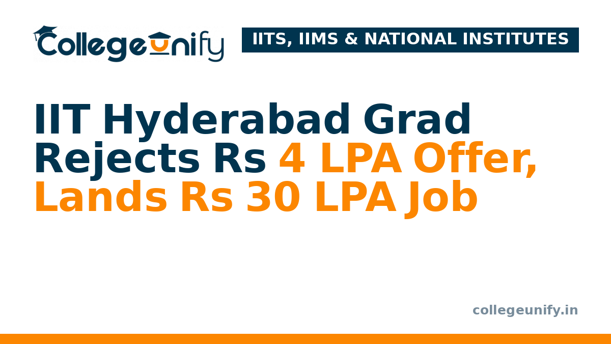 IIT Hyderabad Grad Rejects Rs 4 LPA Offer, Lands Rs 30 LPA Job