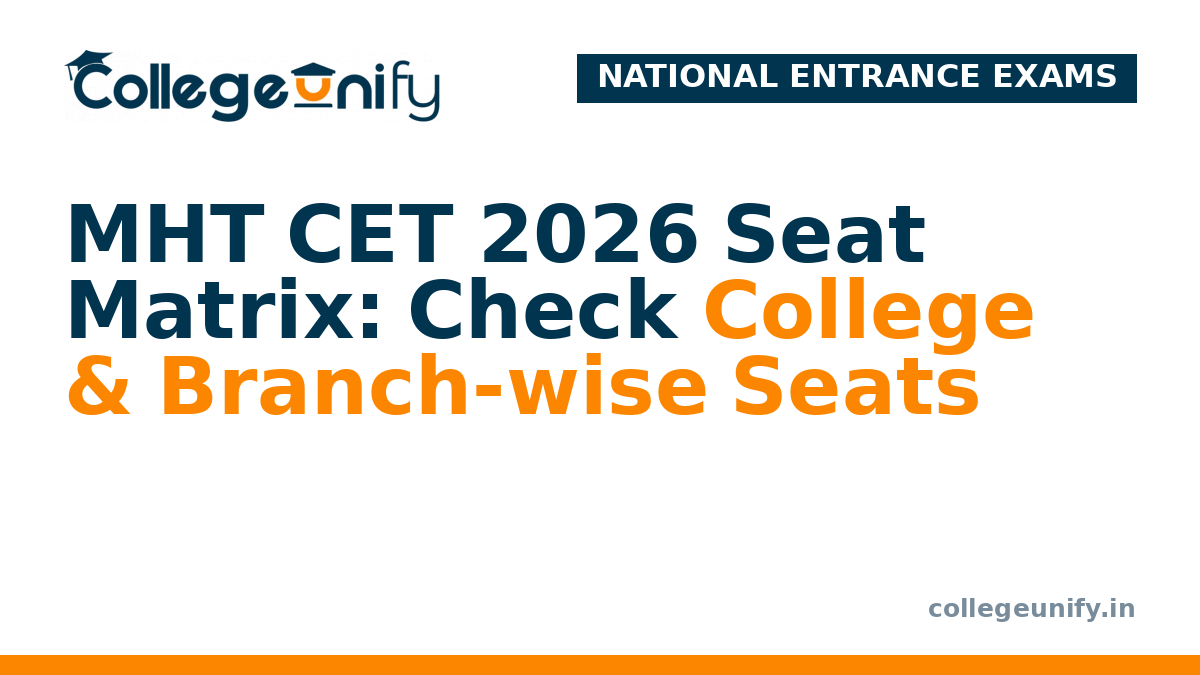 MHT CET 2026 Seat Matrix: Check College & Branch-wise Seats