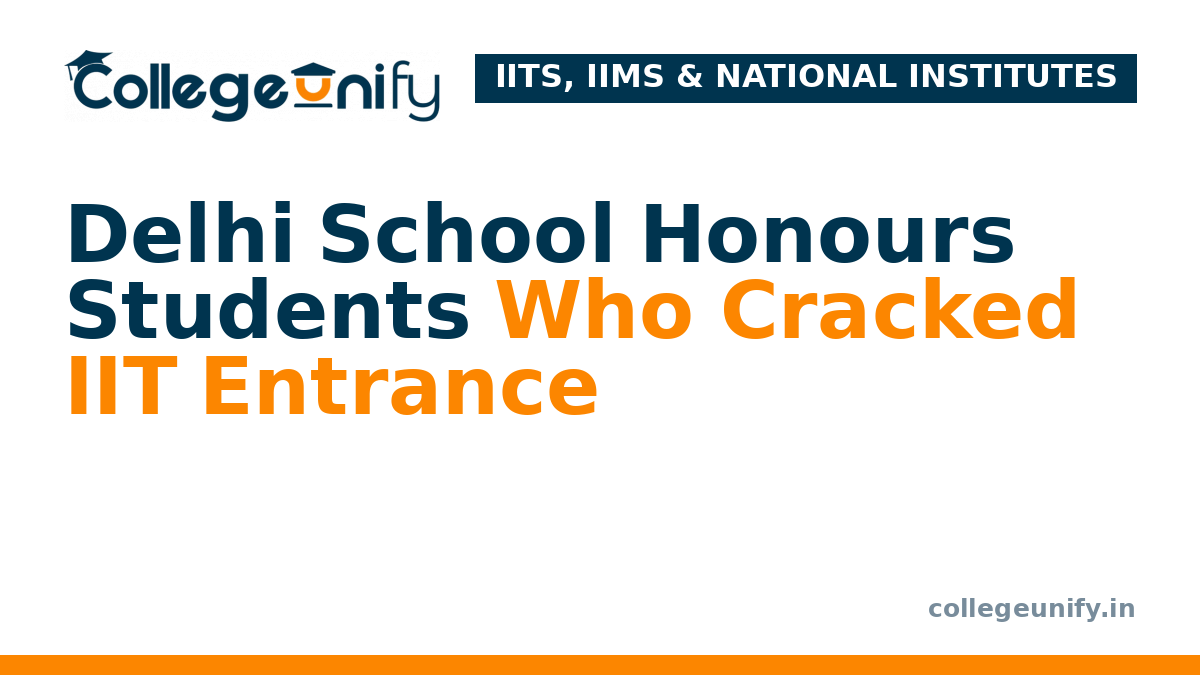 Delhi School Honours Students Who Cracked IIT Entrance