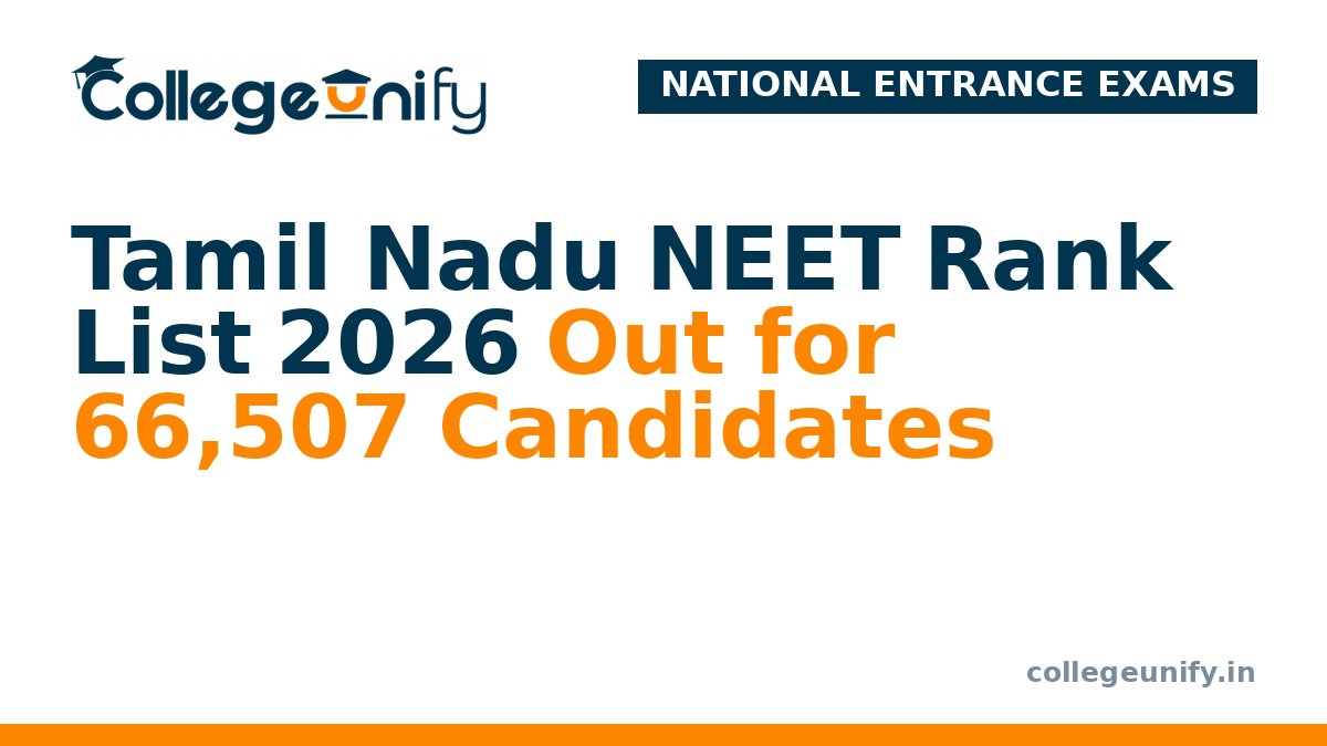 Tamil Nadu NEET Rank List 2026 Out for 66,507 Candidates