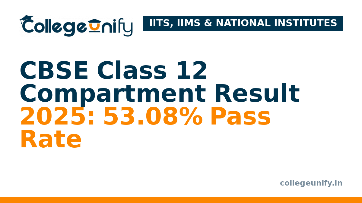 CBSE Class 12 Compartment Result 2025: 53.08% Pass Rate