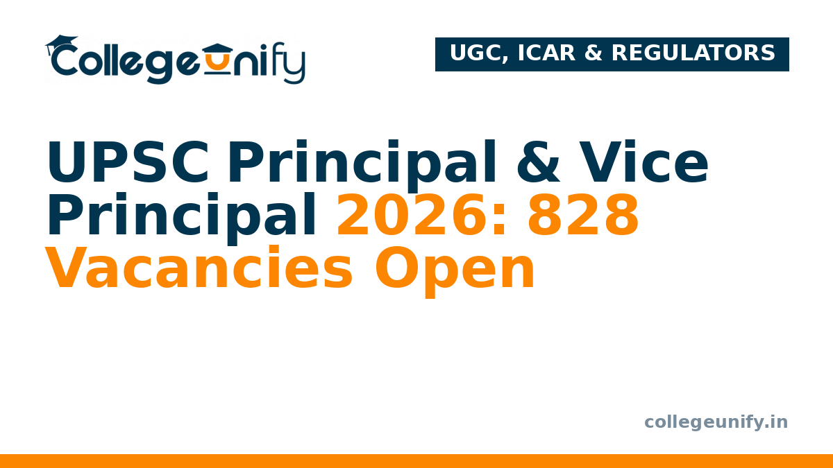 UPSC Principal & Vice Principal 2026: 828 Vacancies Open