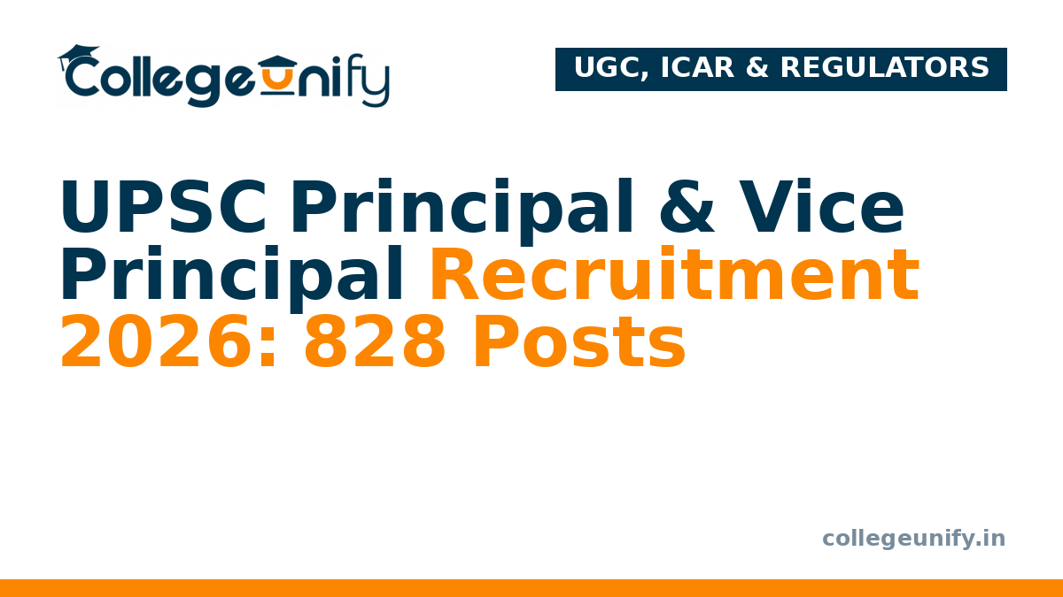 UPSC Principal & Vice Principal Recruitment 2026: 828 Posts