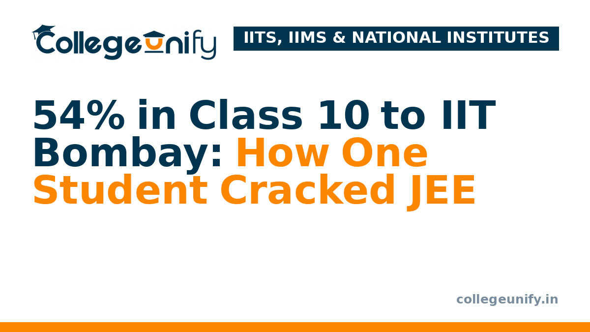 54% in Class 10 to IIT Bombay: How One Student Cracked JEE