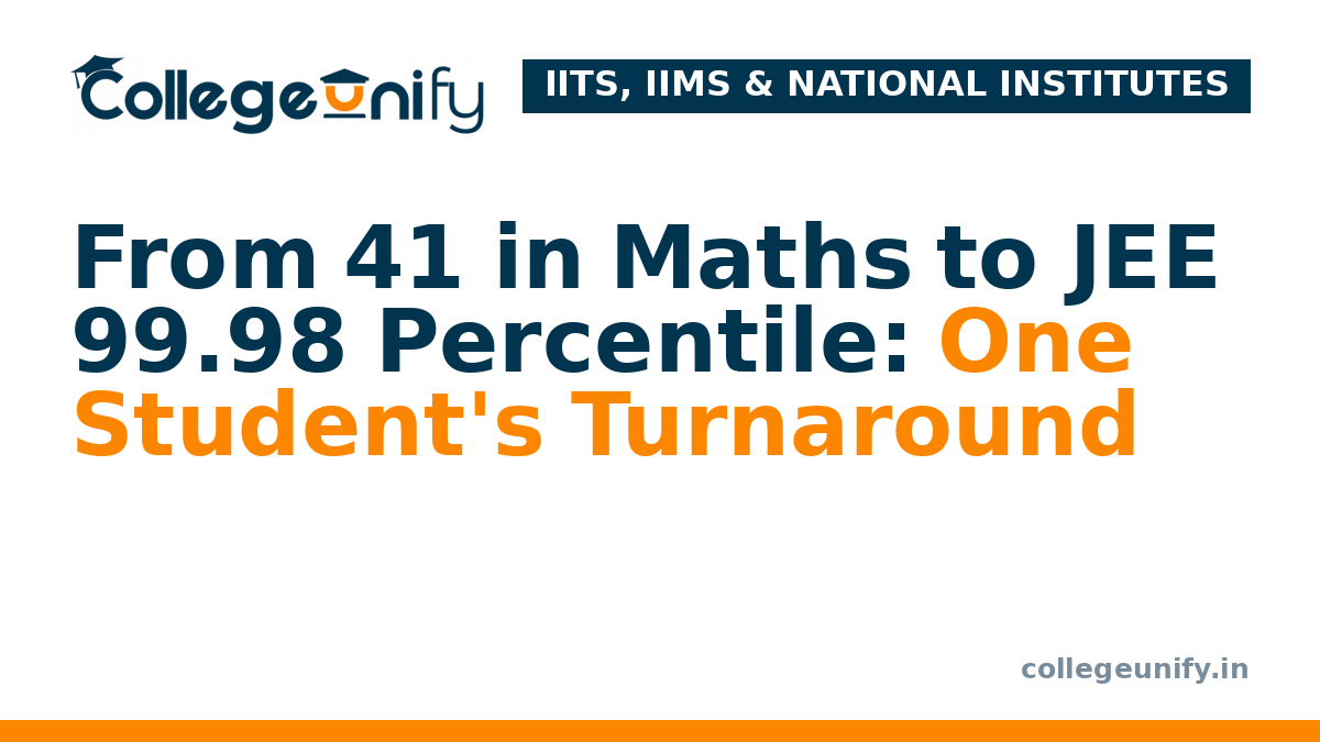 From 41 in Maths to JEE 99.98 Percentile: One Student's Turnaround