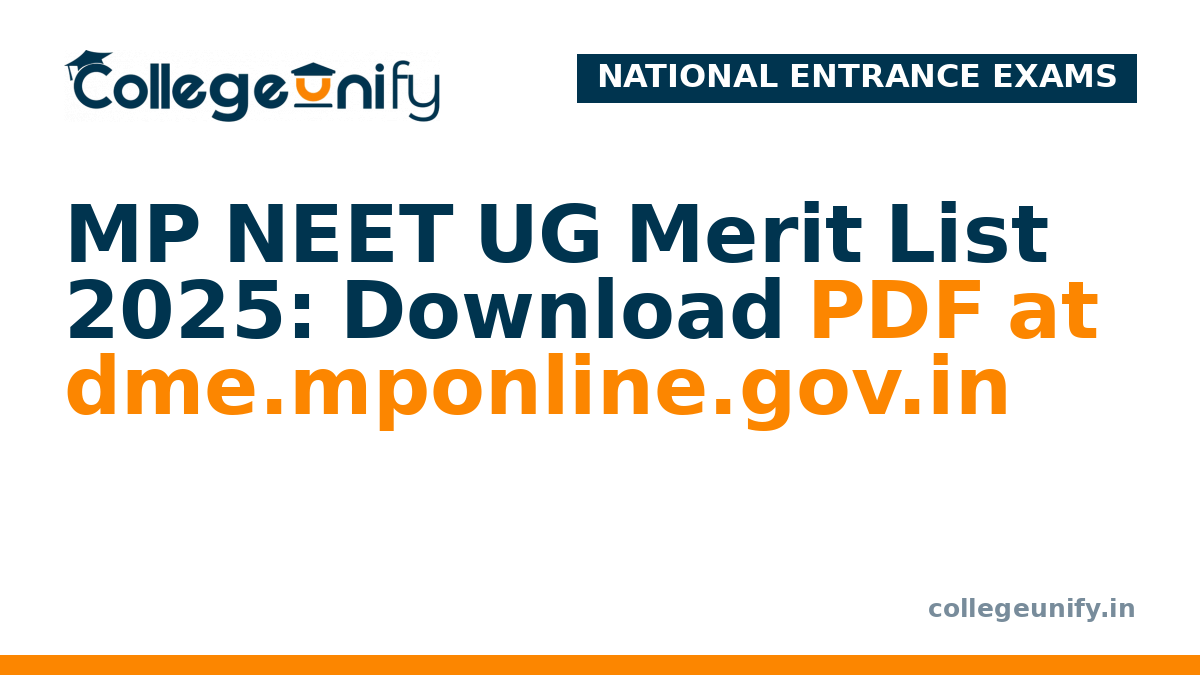MP NEET UG Merit List 2025: Download PDF at dme.mponline.gov.in