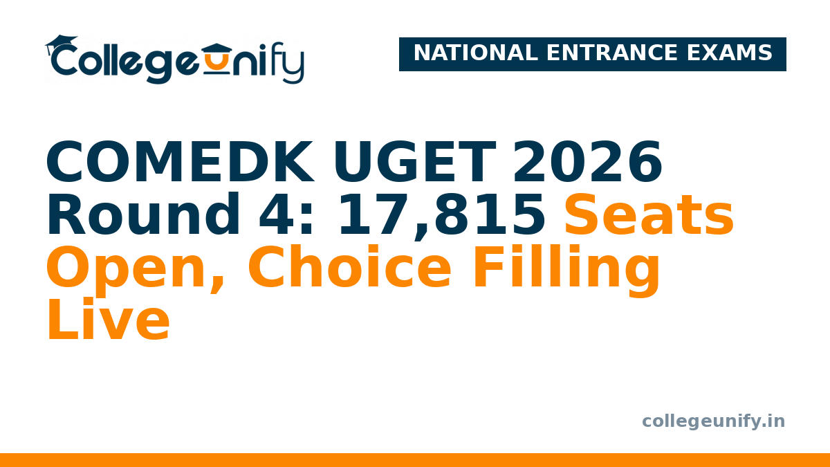 COMEDK UGET 2026 Round 4: 17,815 Seats Open, Choice Filling Live