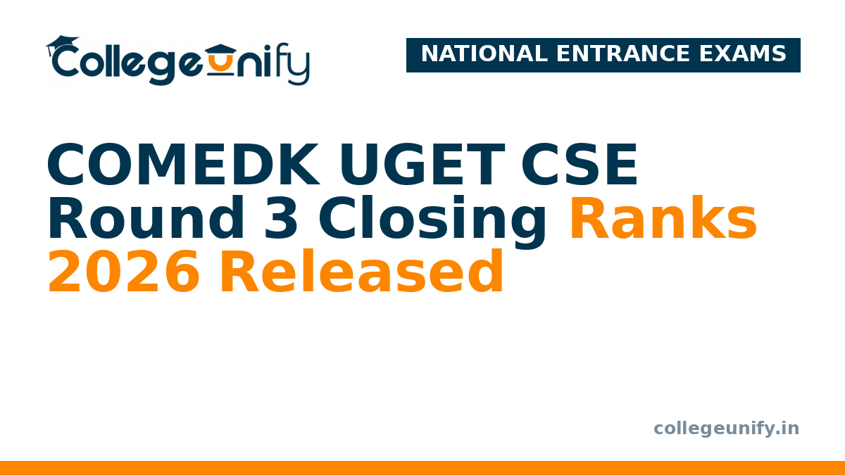 COMEDK UGET CSE Round 3 Closing Ranks 2026 Released