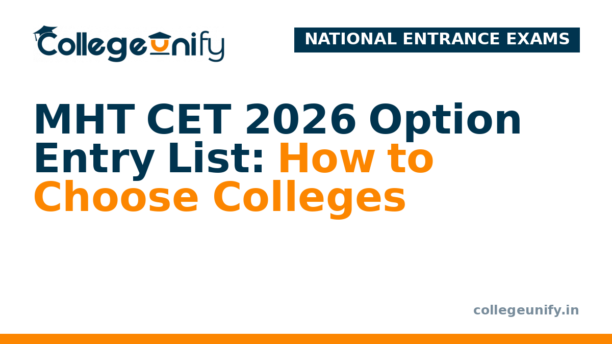 MHT CET 2026 Option Entry List: How to Choose Colleges