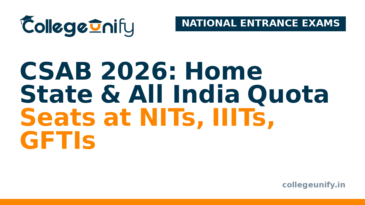 CSAB 2026: Home State & All India Quota Seats at NITs, IIITs, GFTIs
