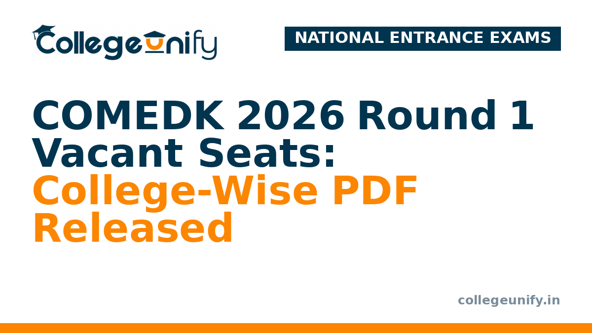 COMEDK 2026 Round 1 Vacant Seats: College-Wise PDF Released
